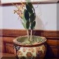 P50. Satsuma style fish bowl planter with silk plant. - $75 